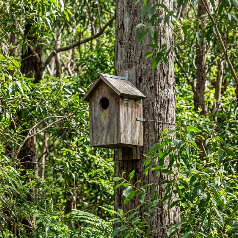 Animal nesting box installed as a humane alternative to a Kalkallo roof cavity